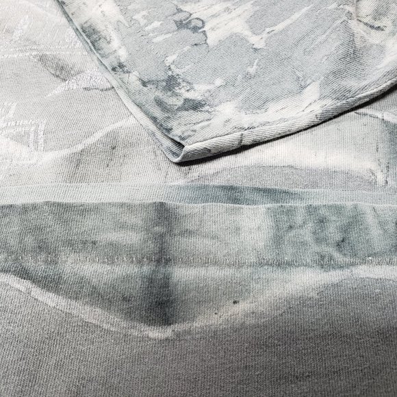 Harley Davidson T-Shirt Men's Large Vintage 90s USA Flag AOP Gray Single Stitch - Picture 7 of 12